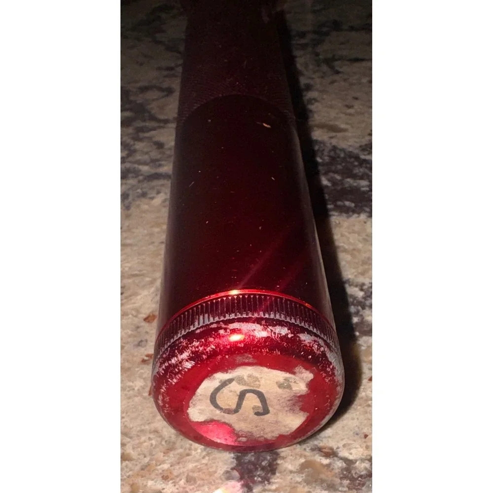 Vintage Maglite D Cell Flashlight Red Anodized Made in USA 12.5 inch WORKS